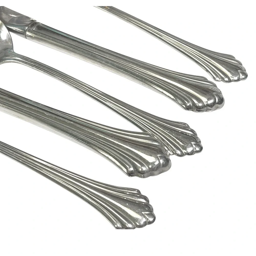 Oneida Silver Flatware Set 5pc Bancroft Stainless Steel MCM Traditional